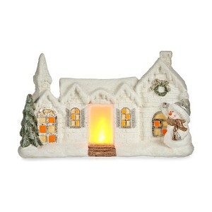 Deko-Figur Krist+ TG1909308 TG1909308 Weiß Haus Weihnachten 13 x 26,5 x 43 cm LED Leicht