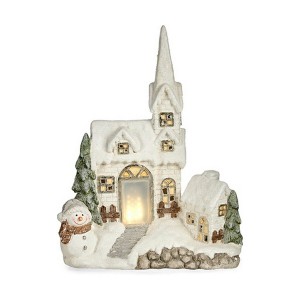 Deko-Figur Krist+ TG1909100 TG1909100 Weiß Haus Weihnachten 18 x 54 x 42 cm LED Leicht