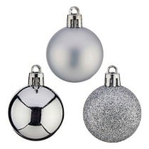 Weihnachtsbaumkugeln Krist+ HM20170-003 HM20170-003 Silberfarben PVC Ø 4 cm