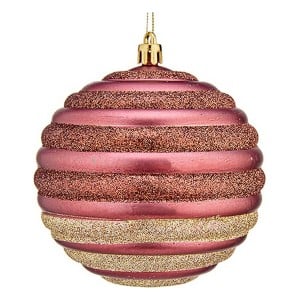 Weihnachtsbaumkugel Krist+ 00872 00872 Rosa Kunststoff Ø 10 cm 6 Stück
