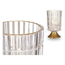 LED-Laterne Gift Decor L1118BMMS-T L1118BMMS-T Durchsichtig Gold Metall Glas 10,7 x 18 x 10,7 cm