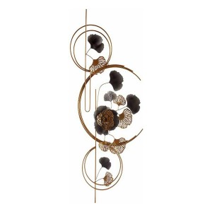 Hanging decoration Gift Decor M1310 M1310 Copper Golden Metal Flowers 60 x 150 x 7,5 cm Mural