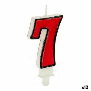 Kerze CL14A0030-7 CL14A0030-7 Geburtstag Weiß Rot (12 Stück)