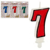 Kerze CL14A0030-7 CL14A0030-7 Geburtstag Weiß Rot (12 Stück)