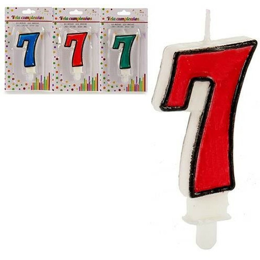 Kerze CL14A0030-7 CL14A0030-7 Geburtstag Weiß Rot (12 Stück)