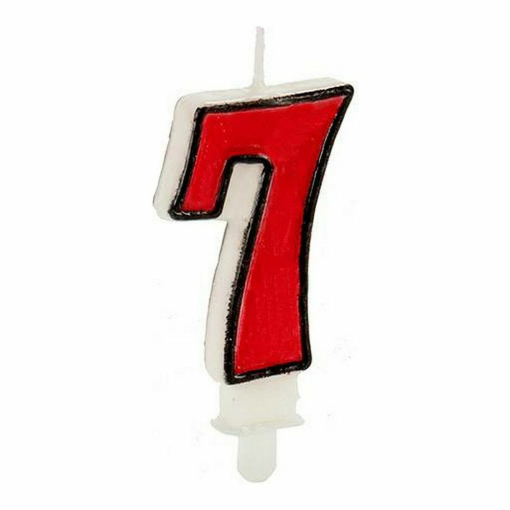 Kerze CL14A0030-7 CL14A0030-7 Geburtstag Weiß Rot (12 Stück)