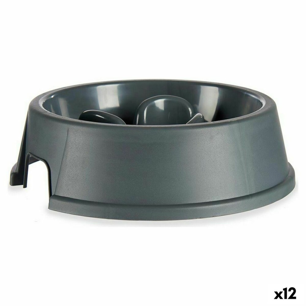 Gamelle à Alimentation Lente pour Animaux de Compagnie Mascow 87853 87853 Anthracite Plastique 27 x 7,5 x 27 cm (12 Unités)