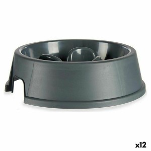 Gamelle à Alimentation Lente pour Animaux de Compagnie Mascow 87853 87853 Anthracite Plastique 27 x 7,5 x 27 cm (12 Unités)