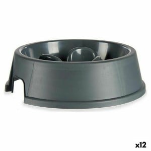 Slow Eating Food Bowl for Pets Mascow 87853 87853 Anthracite Plastic 27 x 7,5 x 27 cm (12 Units)