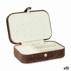 Jewelry box Gift Decor SM20211241 - BROWN SM20211241 - BROWN Brown Velvet 16,2 x 6 x 11,5 cm (12 Units)