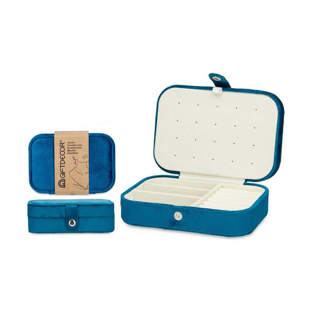 Jewelry box Gift Decor SM20211241 - DARK BL SM20211241 - DARK BL Blue Velvet 16,2 x 6 x 11,5 cm (12 Units)