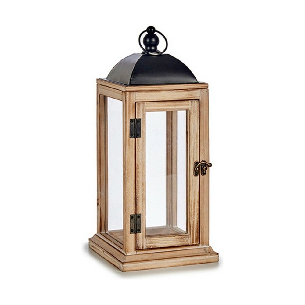 Lantern Gift Decor 19B0806S-A2 19B0806S-A2 Black Natural Wood Metal Crystal 18 x 43 x 18 cm 18,5 x 43 x 18,5 cm (6 Units)