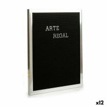 Painting Gift Decor 630002 630002 Black Silver 2,5 x 50,5 x 40,5 cm Panel 144 Letters (12 Units)
