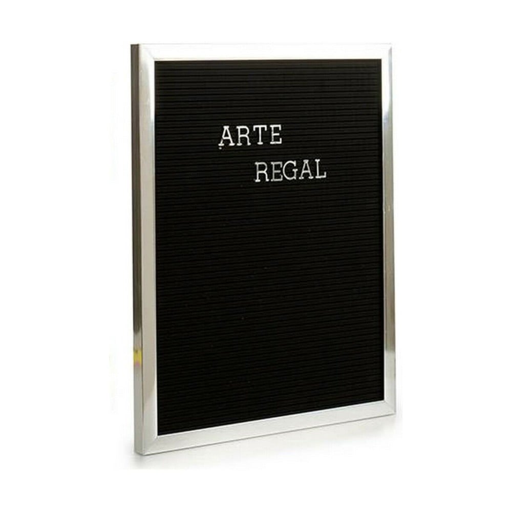 Painting Gift Decor 630002 630002 Black Silver 2,5 x 50,5 x 40,5 cm Panel 144 Letters (12 Units)