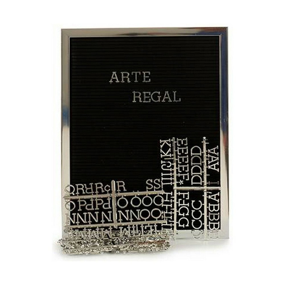 Painting Gift Decor 630002 630002 Black Silver 2,5 x 50,5 x 40,5 cm Panel 144 Letters (12 Units)