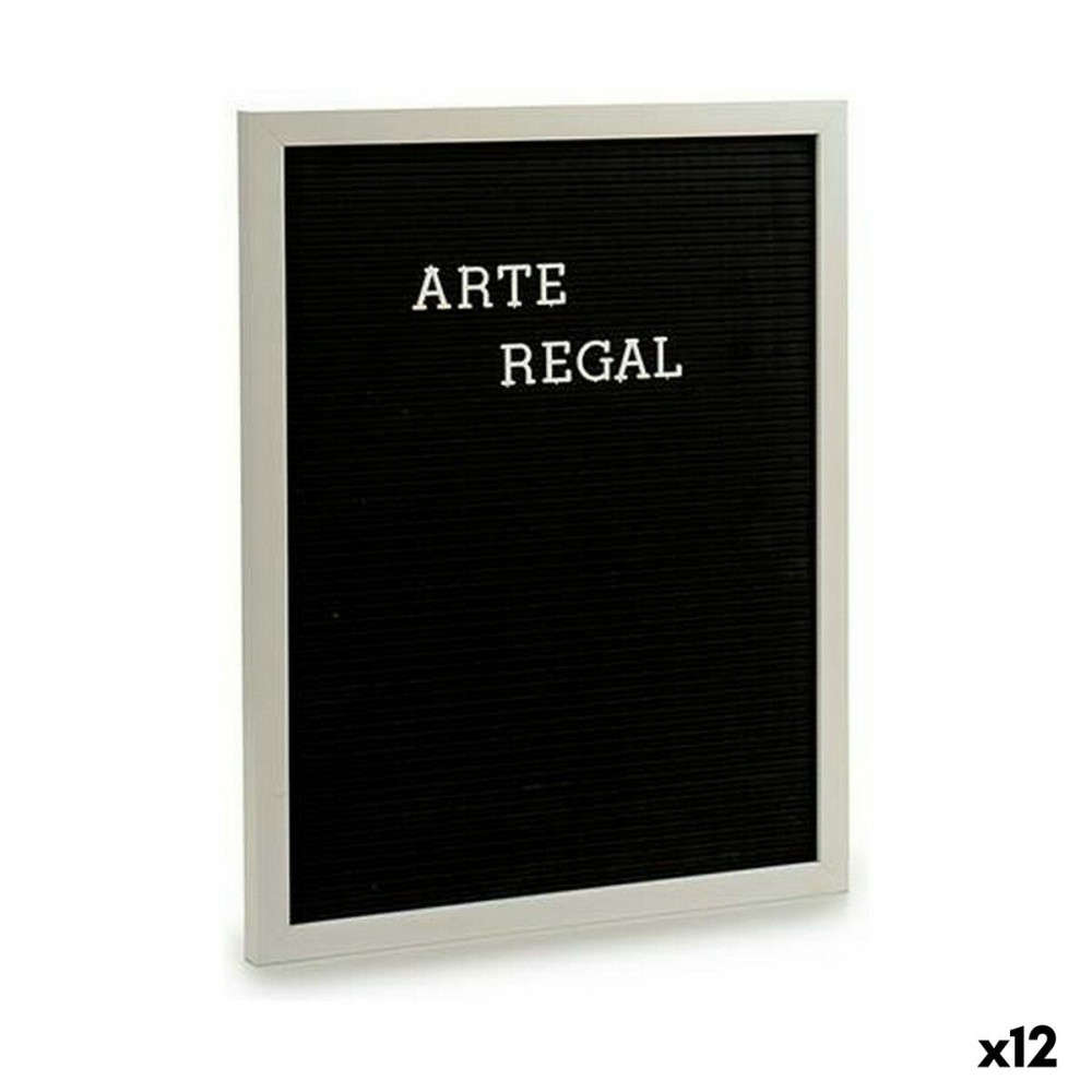 Painting Gift Decor 630001 630001 White Black 2,5 x 50,5 x 40,5 cm Panel 144 Letters (12 Units)
