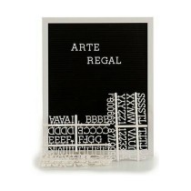 Painting Gift Decor 630001 630001 White Black 2,5 x 50,5 x 40,5 cm Panel 144 Letters (12 Units)
