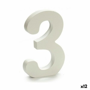 Number Pincello 1711030 3 White 1,8 x 21 x 17 cm (12 Units)