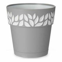 Self-watering flowerpot Stefanplast 94023 94023 White Grey Plastic 15 x 15 x 15 cm (12 Units)