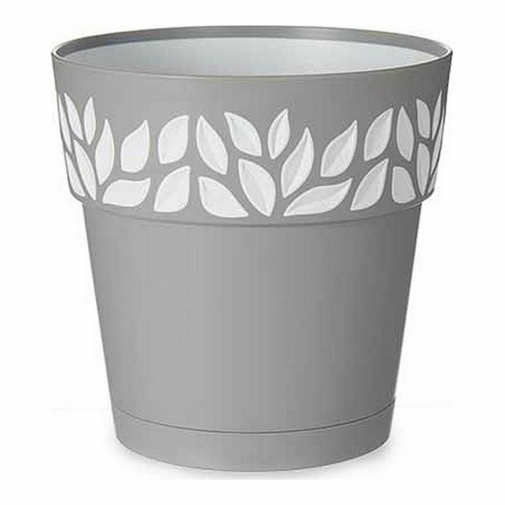Self-watering flowerpot Stefanplast 94023 94023 White Grey Plastic 15 x 15 x 15 cm (12 Units)