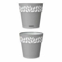 Self-watering flowerpot Stefanplast 94023 94023 White Grey Plastic 15 x 15 x 15 cm (12 Units)