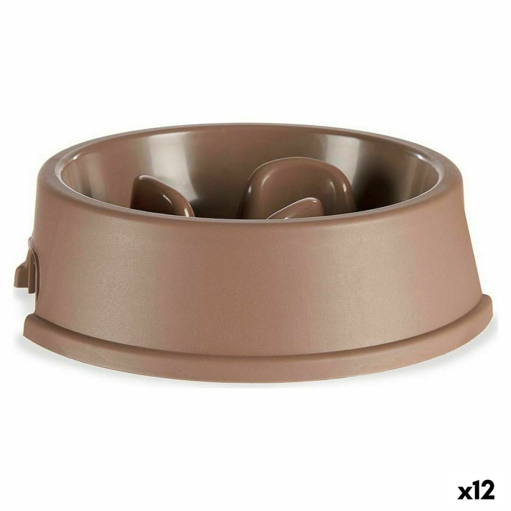 Gamelle à Alimentation Lente pour Animaux de Compagnie Mascow 87854 87854 Beige Plastique 1,5 L 27 x 7,5 x 27 cm (12 Unités)