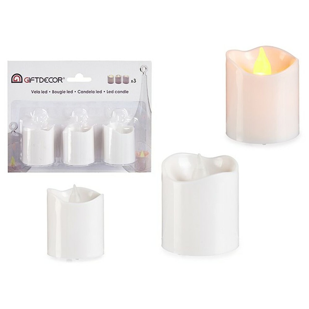 Ensemble de Bougies Gift Decor LEHB-03B LEHB-03B Blanc 18 x 14 x 4 cm 3,7 x 3,7 x 5 cm (12 Unités)