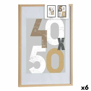 Fotorahmen Gift Decor 668826-NATURAL 668826-NATURAL natürlich polystyrol Kunststoff Holz MDF (6 Stück)
