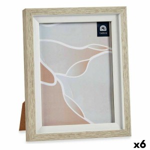 Fotorahmen Gift Decor 636907W 636907W Weiß Beige Glas Kristall polystyrol Kunststoff (6 Stück)