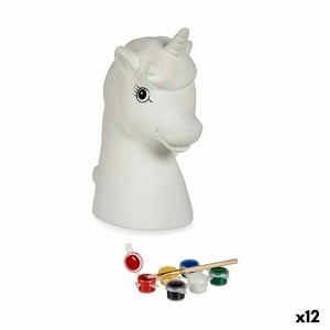 Sparschwein zum Anmalen Pincello 87697 87697 aus Keramik Einhorn 10 x 14,5 x 8,5 cm (12 Stück)