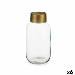 Vase Gift Decor V1224IP-T V1224IP-T Durchsichtig Gold Glas 11,5 x 24 x 11,5 cm (6 Stück)