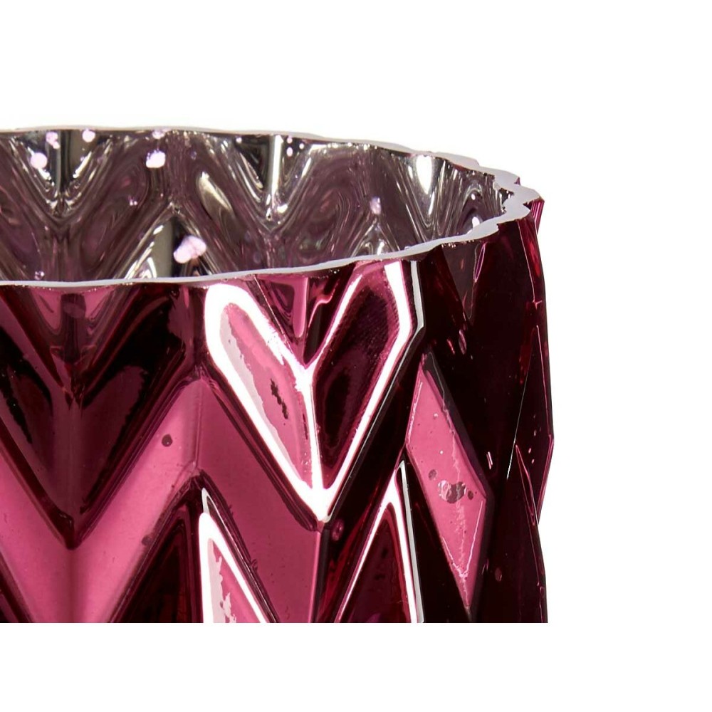 Vase Gift Decor V1220MMS-5 V1220MMS-5 Pink Crystal Ear (of wheat) Engraving 11,3 x 19,5 x 11,3 cm (6 Units)