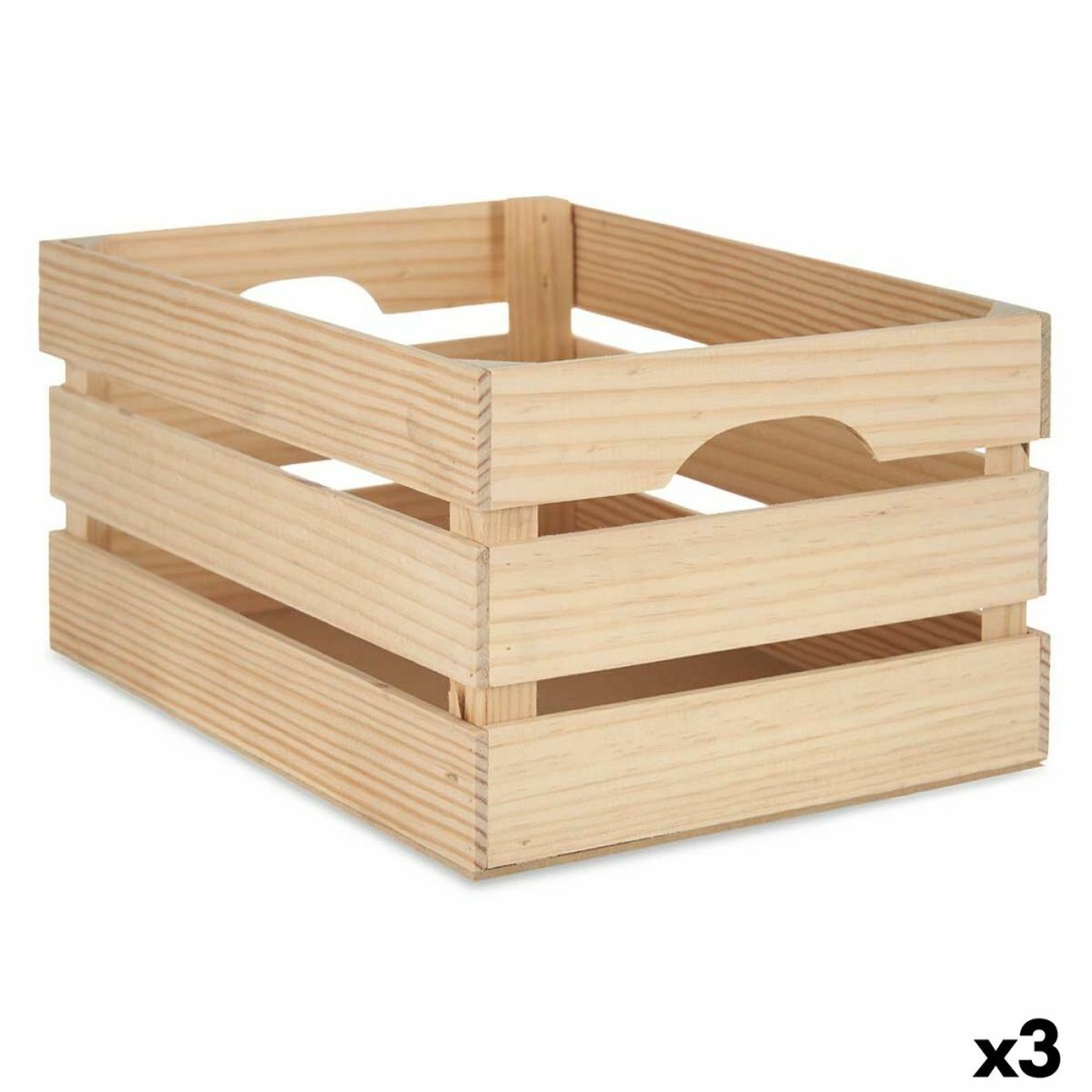 Decorative box Gift Decor CXMAFM CXMAFM Natural Pinewood Pine (3 Units)