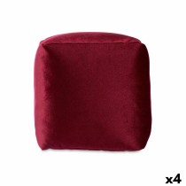 Pouf Gift Decor QUADRADO-BOURDAUX QUADRADO-BOURDAUX Bordeaux polystyrène Velours (4 Unités)