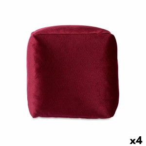 Pouf Gift Decor QUADRADO-BOURDAUX QUADRADO-BOURDAUX Bordeaux polystyrène Velours (4 Unités)