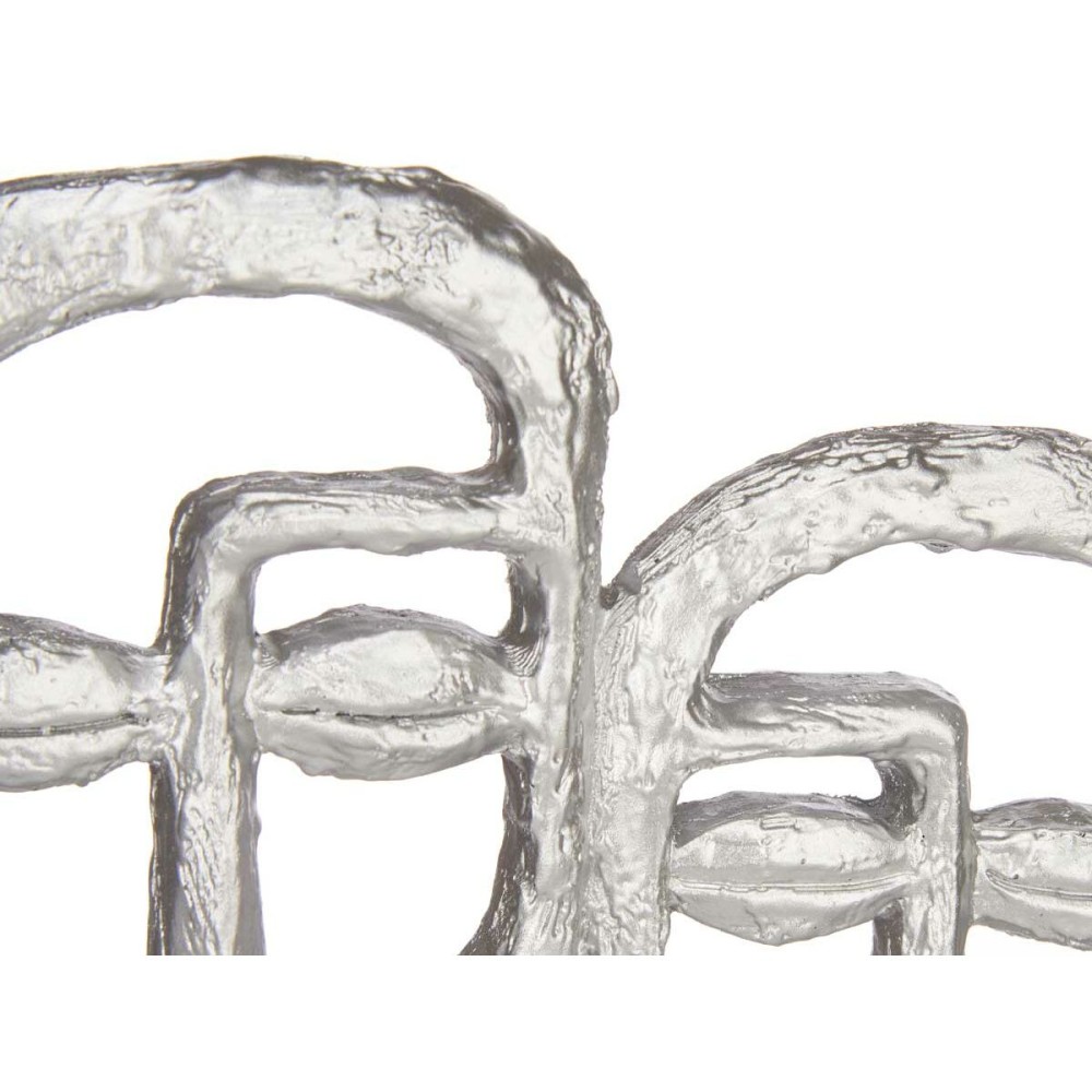 Figurine Décorative Gift Decor YZ211914-3 YZ211914-3 Argenté Argent Visage 27 x 32,5 x 10,5 cm (4 Unités)