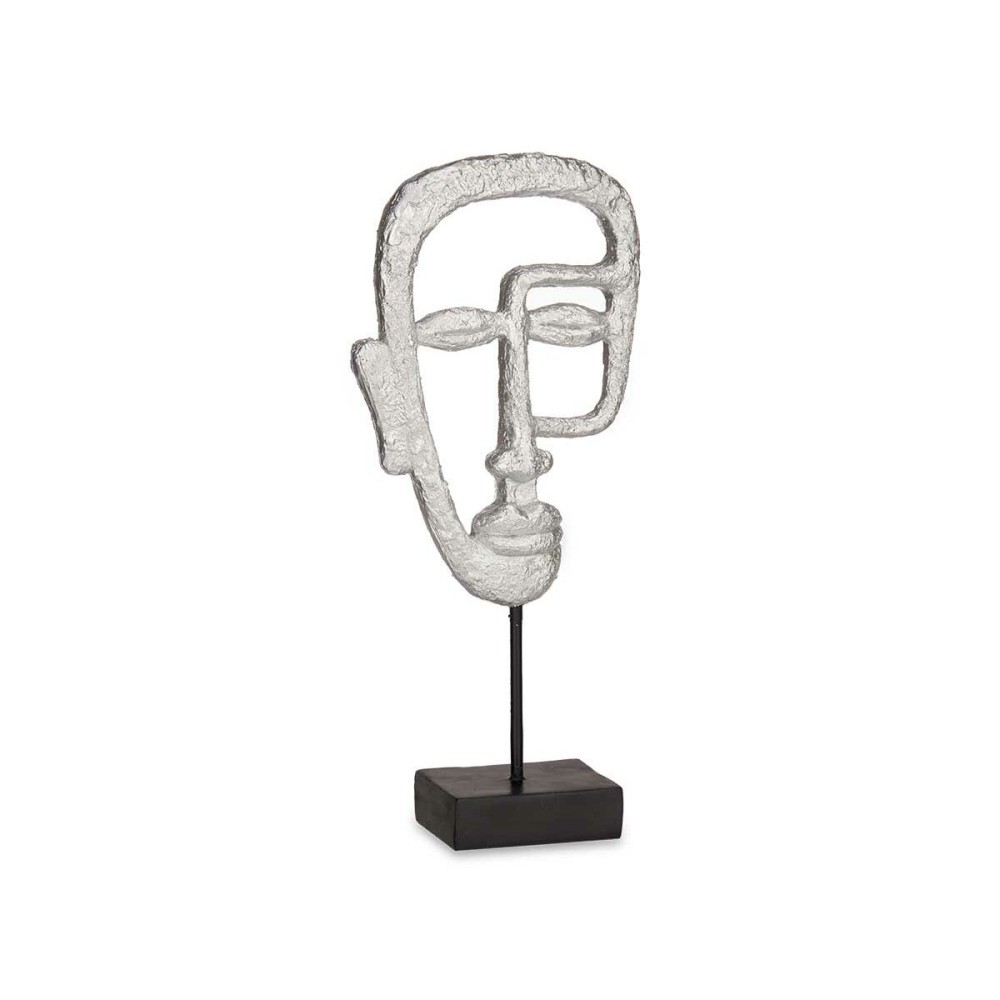 Figurine Décorative Gift Decor YZ211912-3 YZ211912-3 Argenté Argent Visage 19,5 x 38 x 10,5 cm (4 Unités)