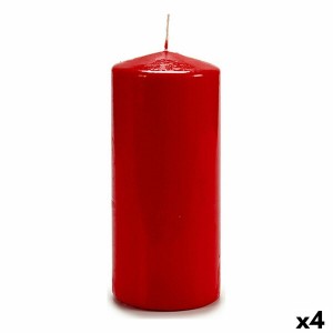 Kerze Acorde CY88200M CY88200M Rot 9 x 20 x 9 cm (4 Stück)