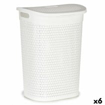 Laundry Basket Kipit 4790-3 4790-3 White Plastic 60 L 43,5 x 57,5 x 34 cm 43,5 x 57 x 34 cm (6 Units)
