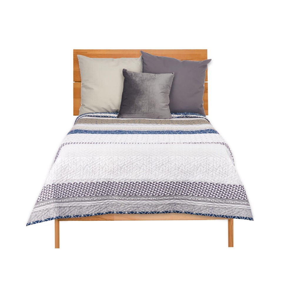 Reversible Bedspread Gift Decor 3520 3520 Blue White Grey 180 x 260 cm 260 x 0,3 x 180 cm Hexagonal (6 Units)