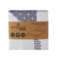 Wendbare Tagesdecke Gift Decor 3520 3520 Blau Weiß Grau 180 x 260 cm 260 x 0,3 x 180 cm sechseckig (6 Stück)