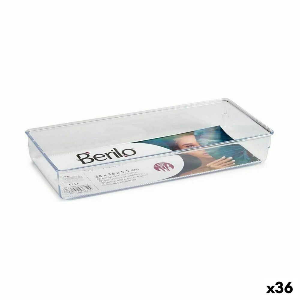 Mehrzweck-Organizer Berilo CH99113 CH99113 Durchsichtig Kunststoff 15,5 x 5,5 x 34,5 cm 34,5 x 5,5 x 15,5 cm Mehrzweck (36 Stück