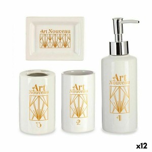 Bath Set Berilo DW20800-D DW20800-D White Golden Ceramic (12 Units)