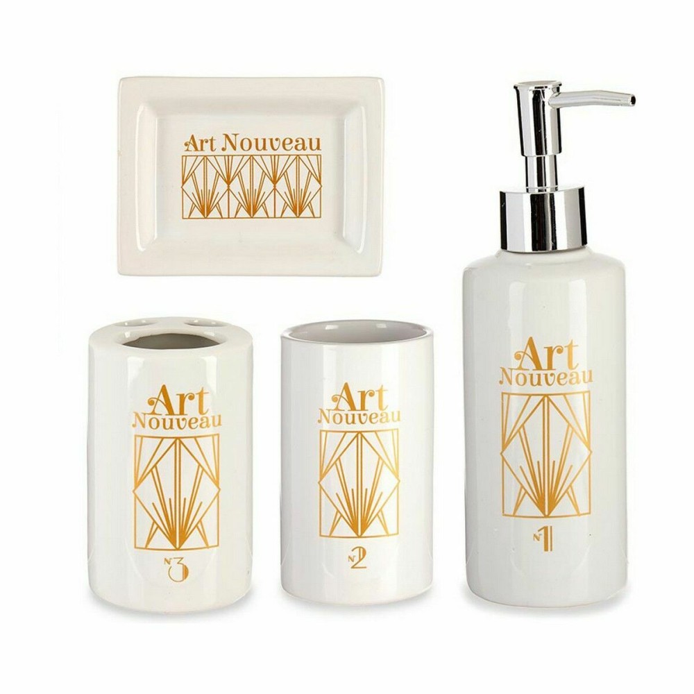 Bath Set Berilo DW20800-D DW20800-D White Golden Ceramic (12 Units)