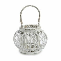Candleholder Gift Decor 38618 38618 White wicker Glass 30 x 19 x 25,5 cm (6 Units)
