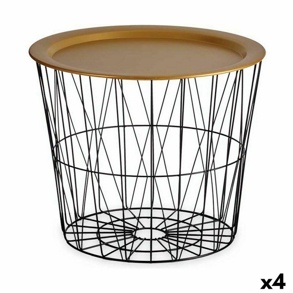 Table d'appoint Gift Decor JY21093M JY21093M Noir Doré 52 x 40 x 52 cm (4 Unités)