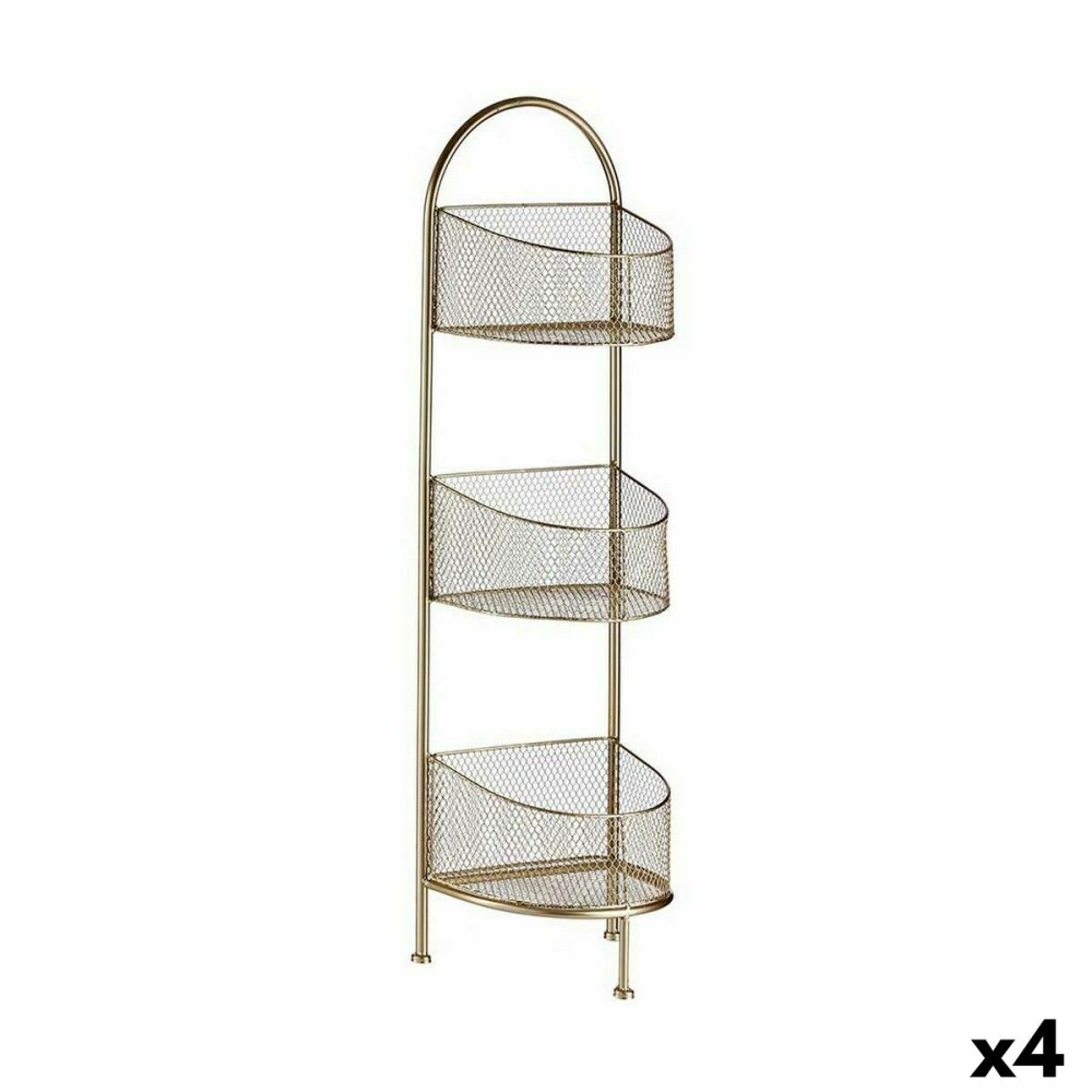 Shelves Gift Decor B2607 B2607 Golden Metal 21,2 x 97 x 28,5 cm (4 Units)