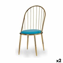 Chair Gift Decor 036 C 036 C Blue Golden Polyester Iron 48 x 95,5 x 48 cm Bars (2 Units)