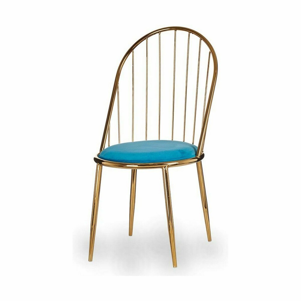 Chair Gift Decor 036 C 036 C Blue Golden Polyester Iron 48 x 95,5 x 48 cm Bars (2 Units)