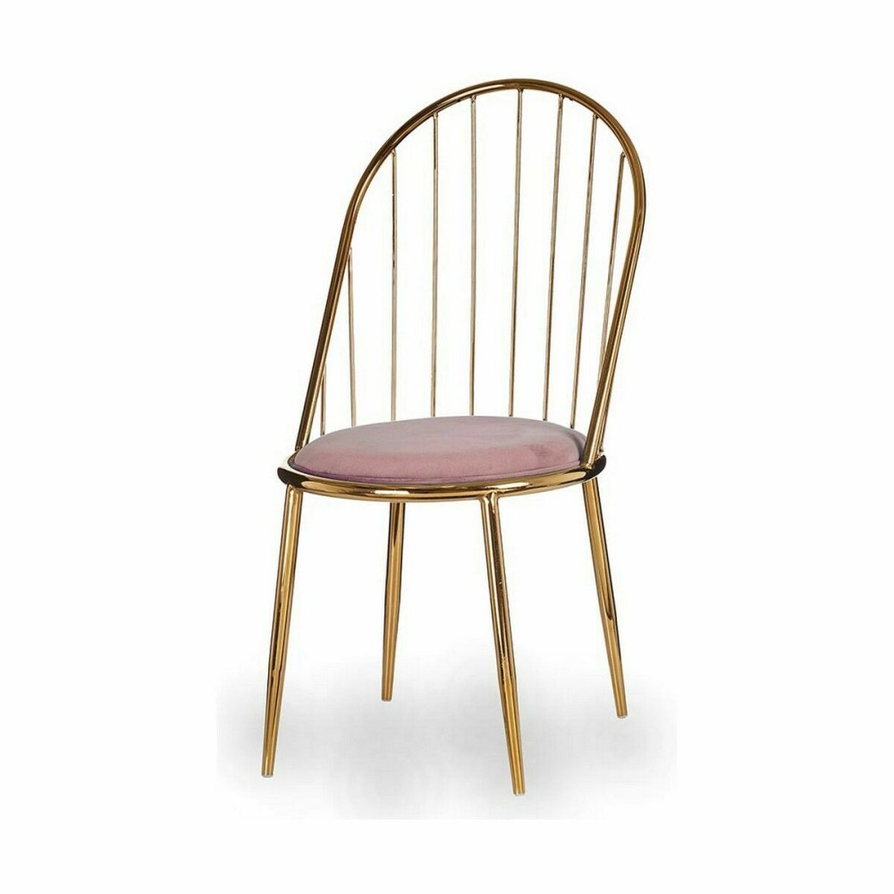 Stuhl Gift Decor 036 B 036 B Rosa Gold Polyester Eisen 48 x 95,5 x 48 cm Stangen (2 Stück)